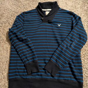 American Eagle Outfitters Black and Blue Sweater